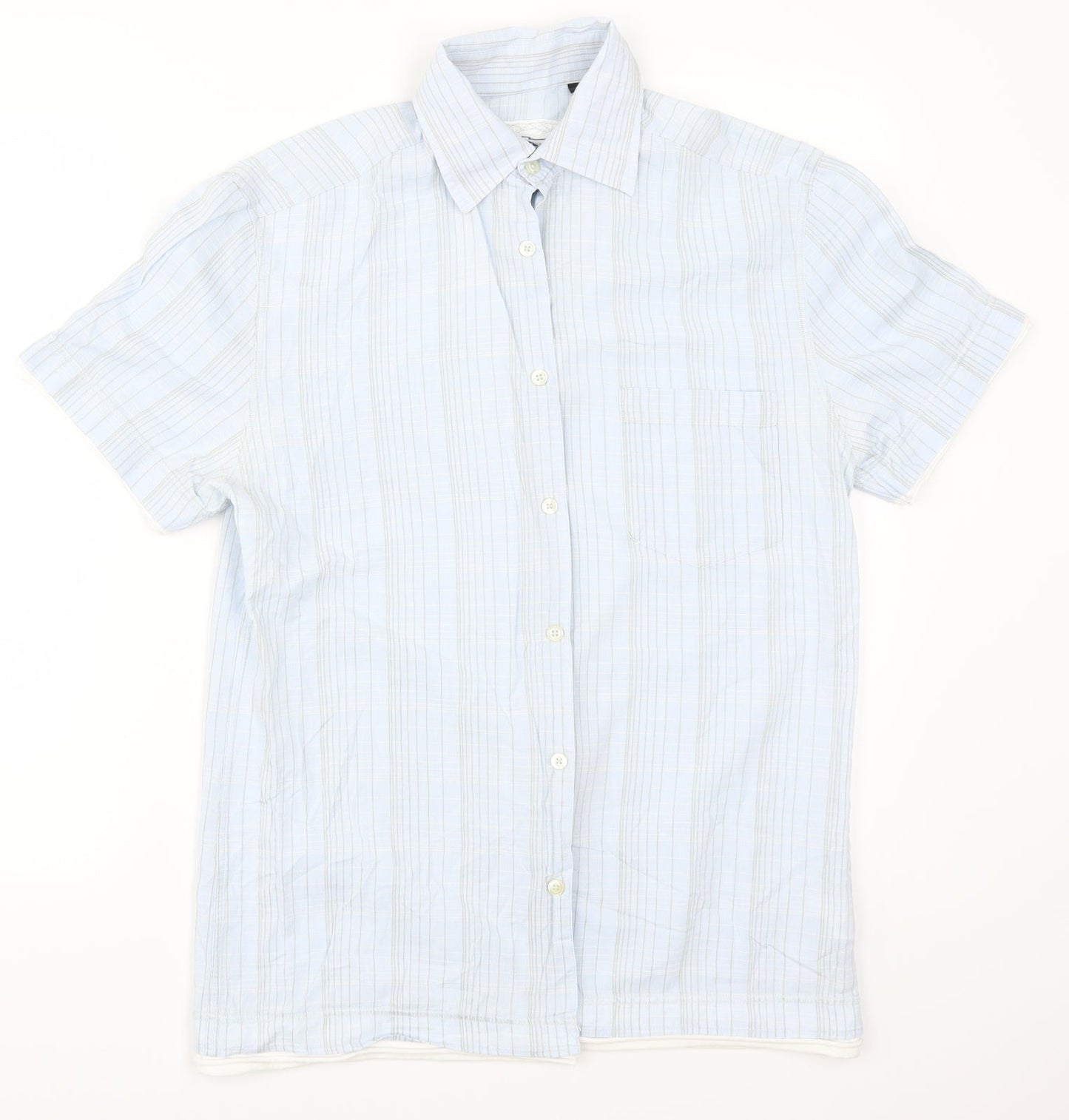NEXT Mens Blue Check   Button-Up Size S