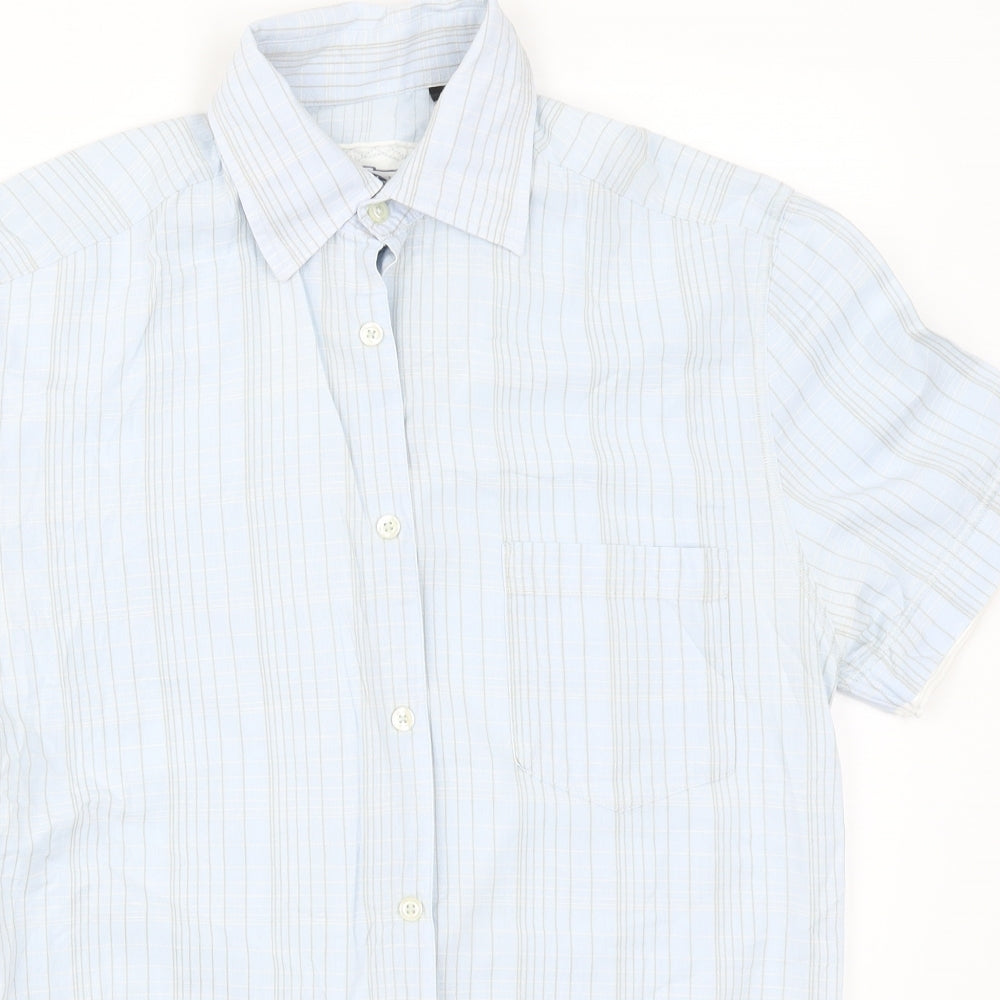 NEXT Mens Blue Check   Button-Up Size S