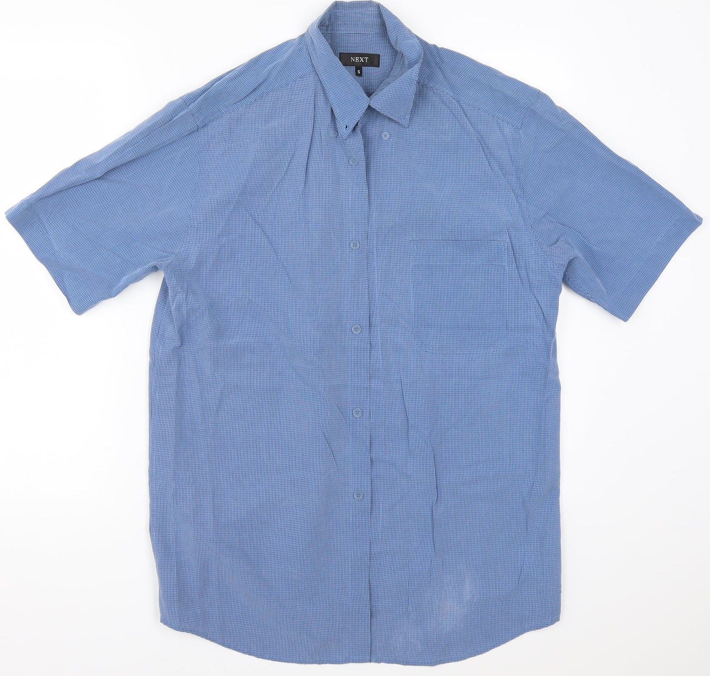 NEXT Mens Blue Check   Button-Up Size S