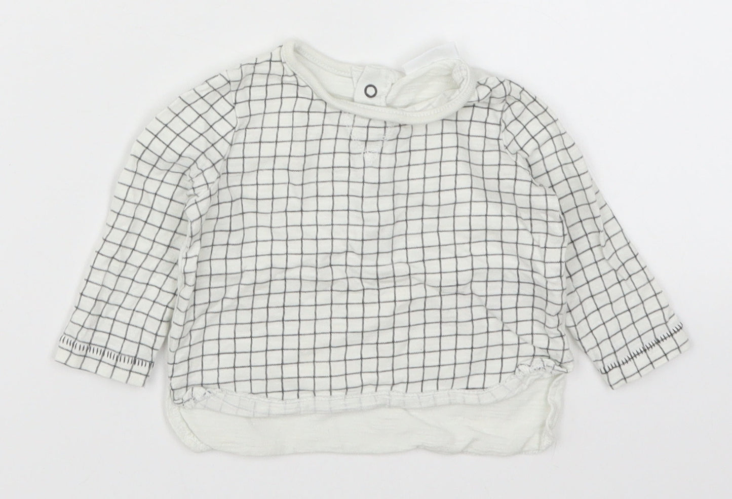 NEXT Baby White Check  Basic T-Shirt Size 0-3 Months