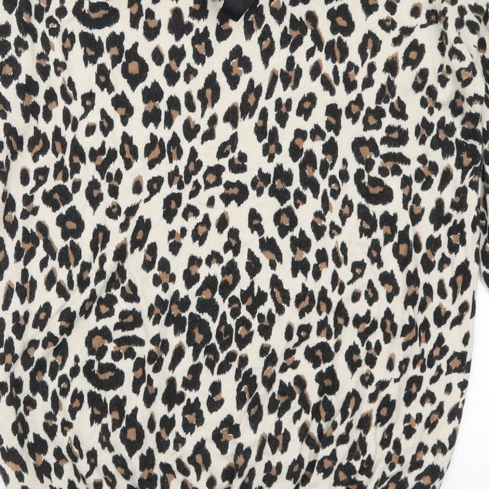 Wallis Womens Brown Animal Print  Pullover Jumper Size S