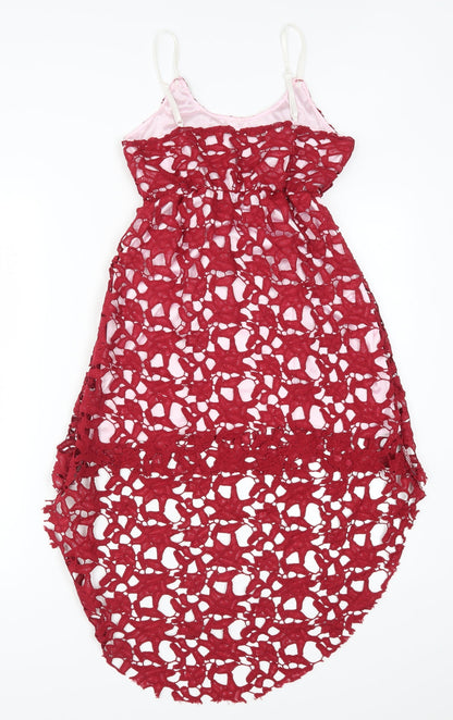 Womens Red Geometric  A-Line  Size S