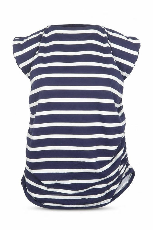 Dorothy Perkins Womens Blue Striped  Basic T-Shirt Size 14
