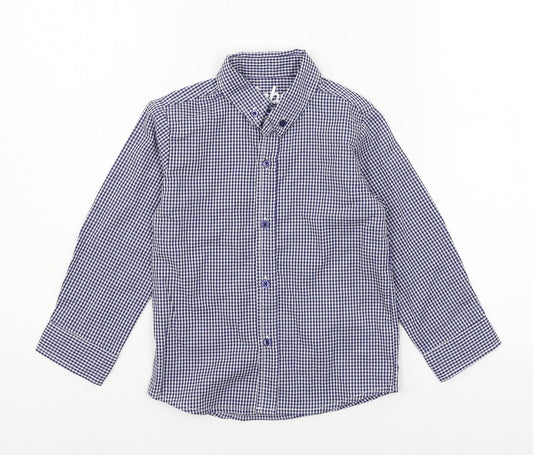 Rebel Girls Blue Check  Basic Button-Up Size 4-5 Years