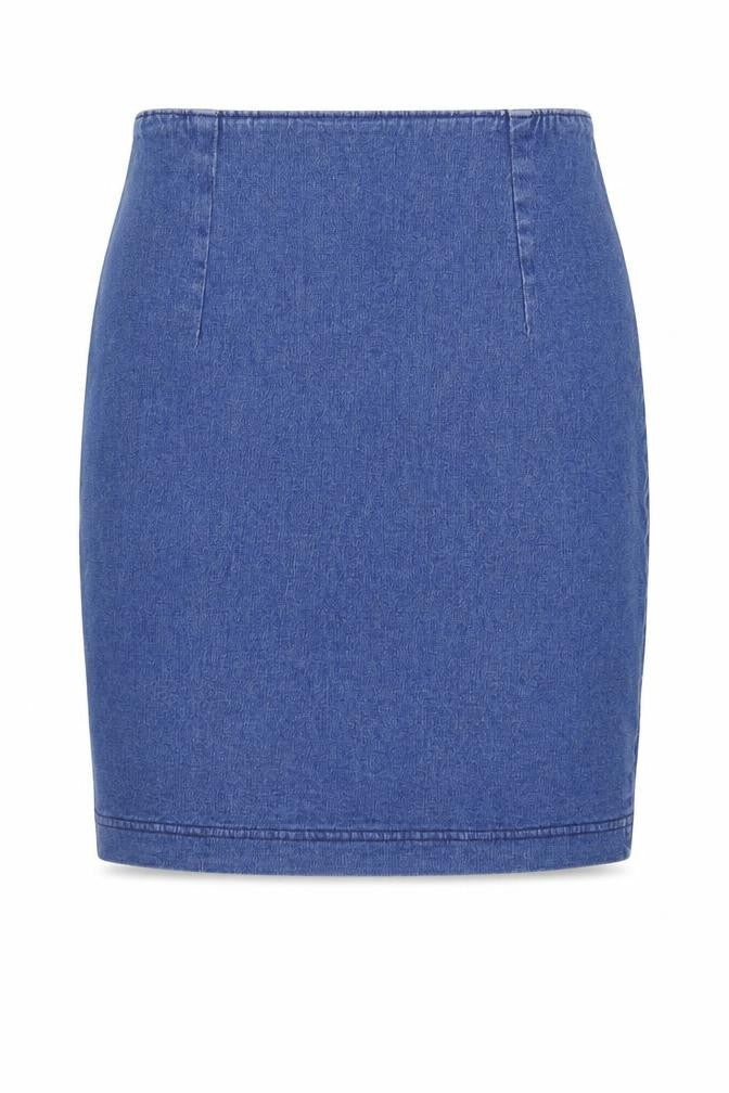 Preworn Womens Blue  Denim Mini Skirt Size 26 in