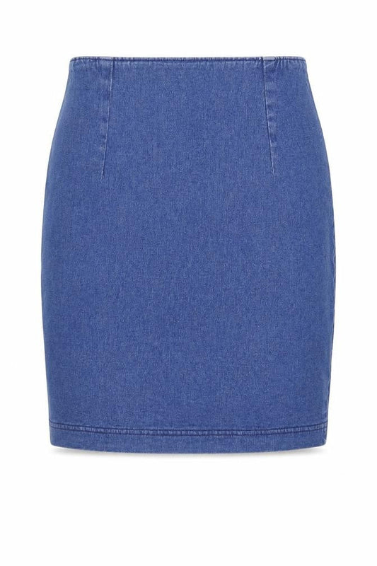 Preworn Womens Blue  Denim Mini Skirt Size 26 in