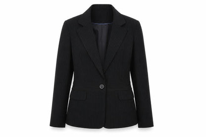 South Womens Black Striped  Jacket Blazer Size 14