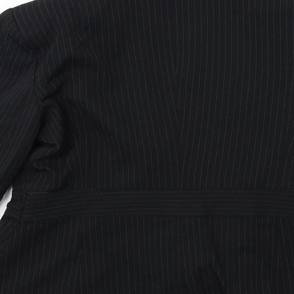 South Womens Black Striped  Jacket Blazer Size 14
