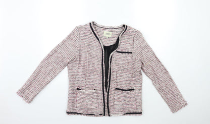 Additional front view of Papaya women’s pink jacket, size UK 14