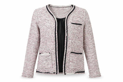 Front view of Papaya women’s pink jacket, size UK 14
