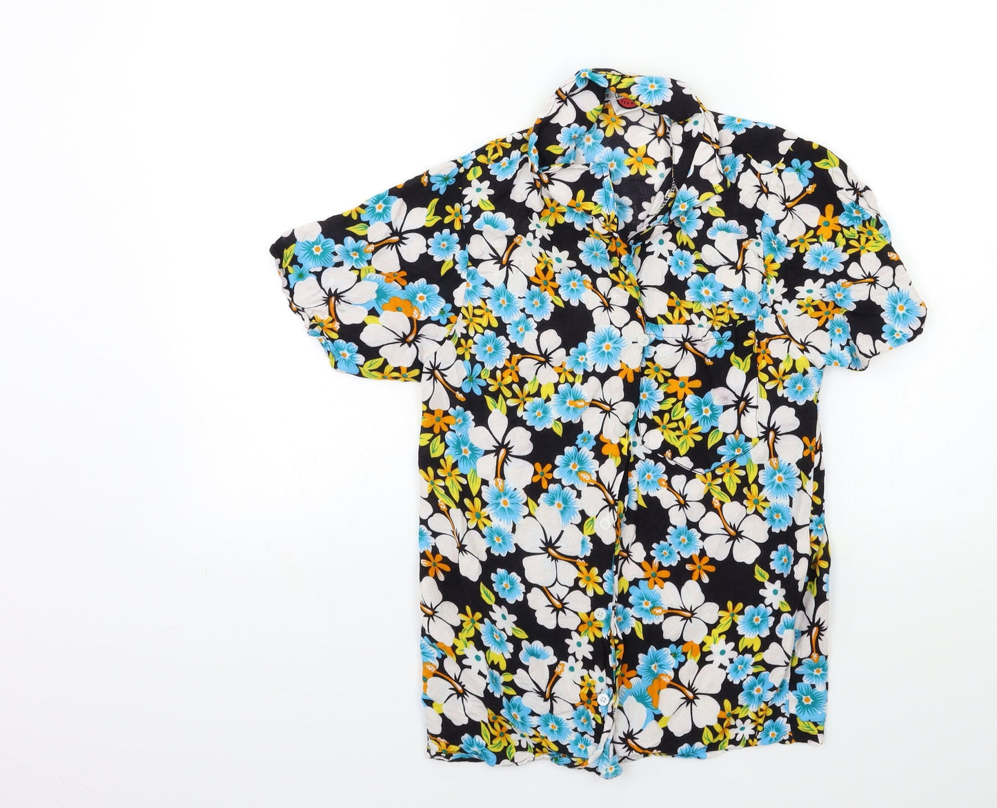 Casual Corner Mens Blue Floral   Button-Up Size S