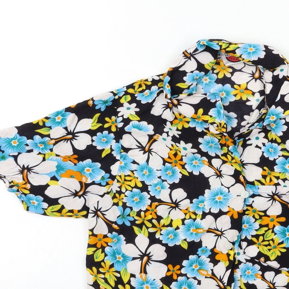 Casual Corner Mens Blue Floral   Button-Up Size S