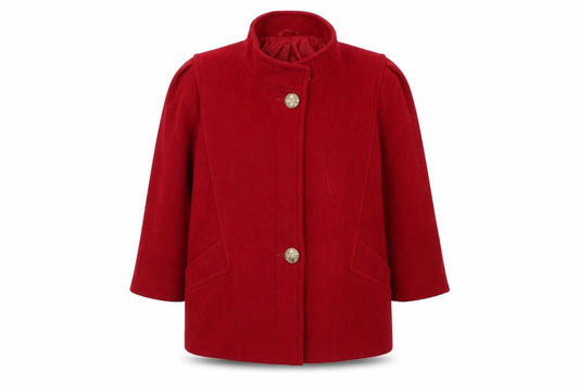Preworn Womens Red   Overcoat Coat Size 14
