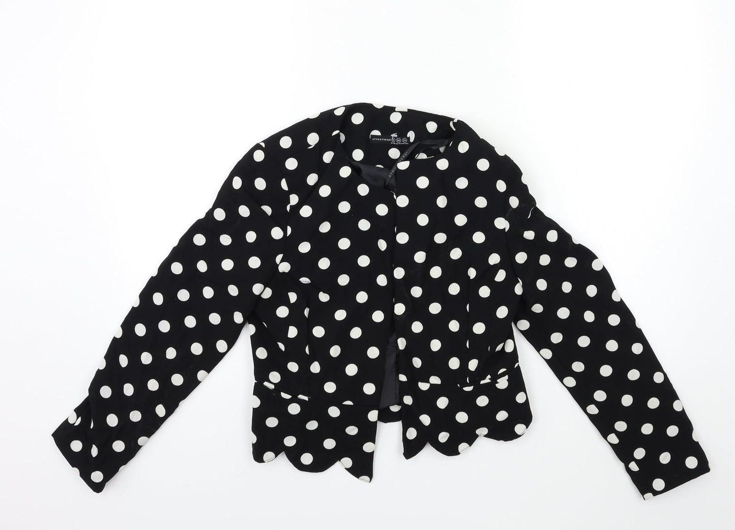 Atmosphere Womens Black Polka Dot Rayon Jacket  Size 8