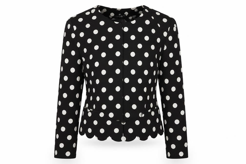 Atmosphere Womens Black Polka Dot Rayon Jacket  Size 8