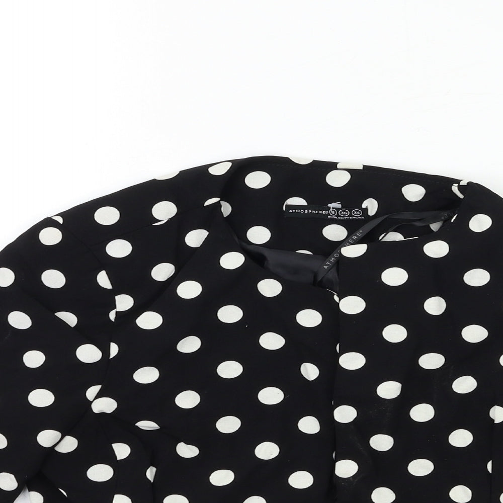 Atmosphere Womens Black Polka Dot Rayon Jacket  Size 8