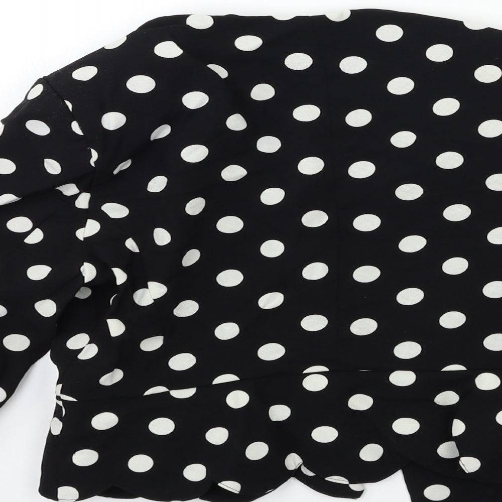 Atmosphere Womens Black Polka Dot Rayon Jacket  Size 8