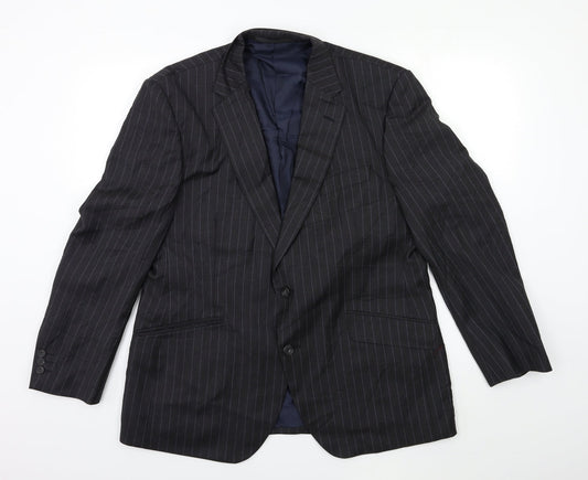 Impressions Mens Grey Striped  Jacket Suit Jacket Size 44