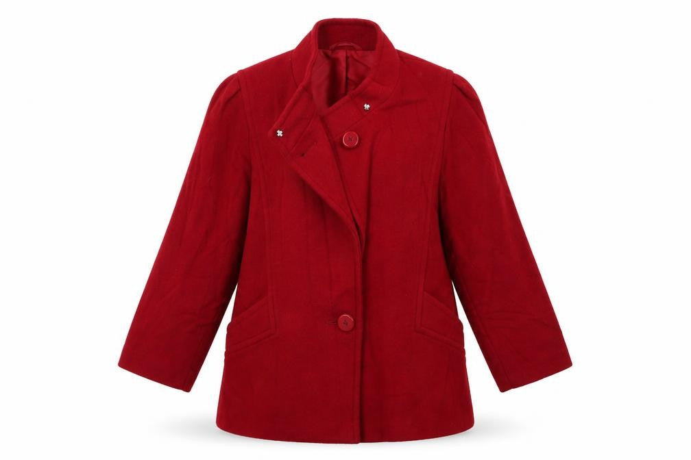 Preworn Womens Red   Overcoat Coat Size M