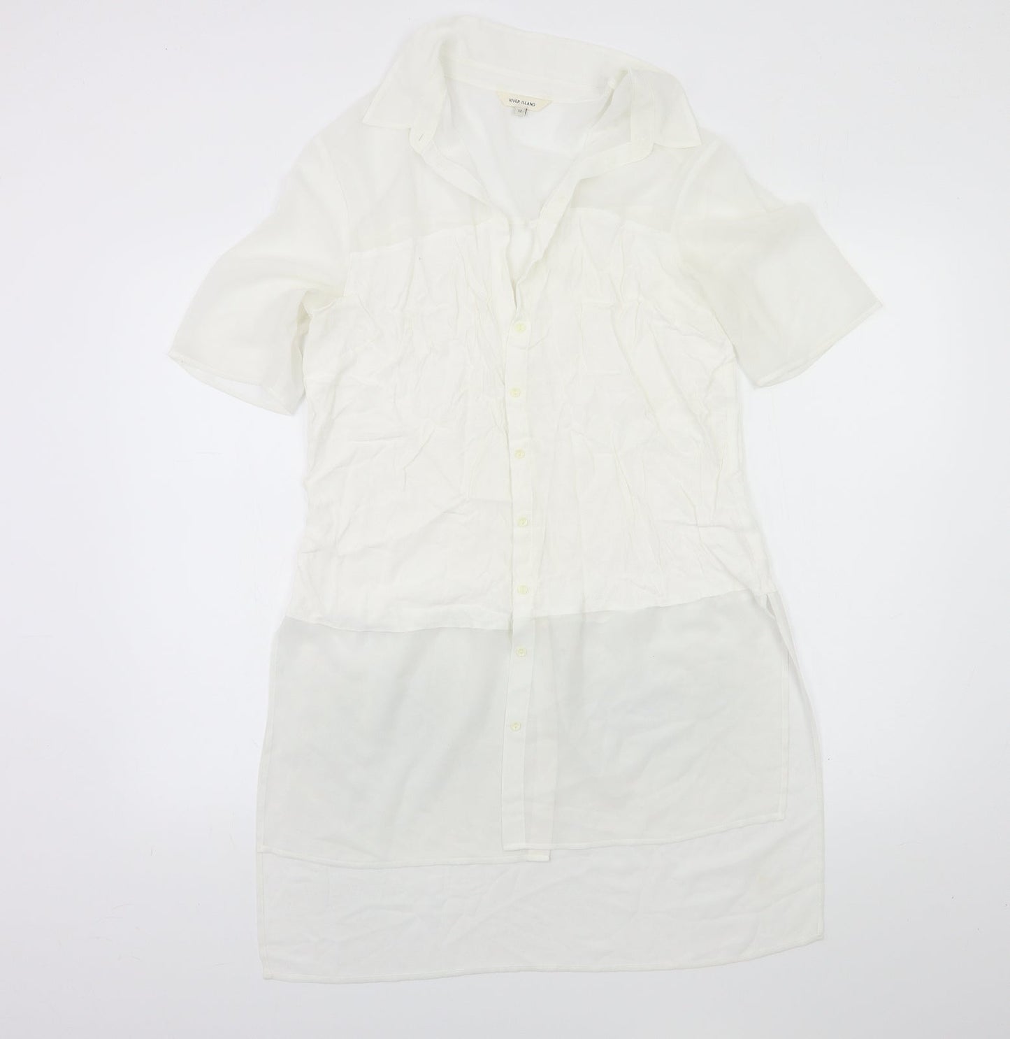 River Island Womens White  Rayon Basic Blouse Size 12