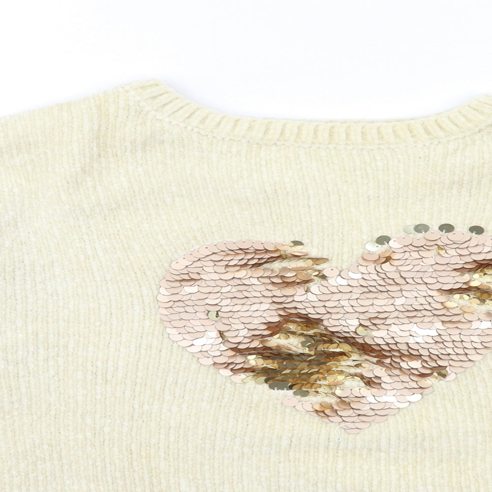 Primark Girls Beige  Knit Pullover Jumper Size 12 Years