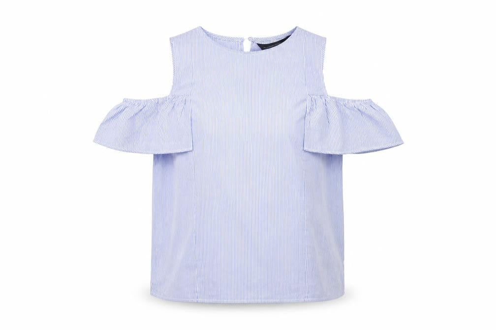 Dorothy Perkins Womens Blue Striped  Basic Blouse Size 8