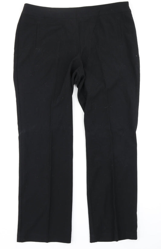 M&S Womens Black   Trousers  Size 14 L26 in