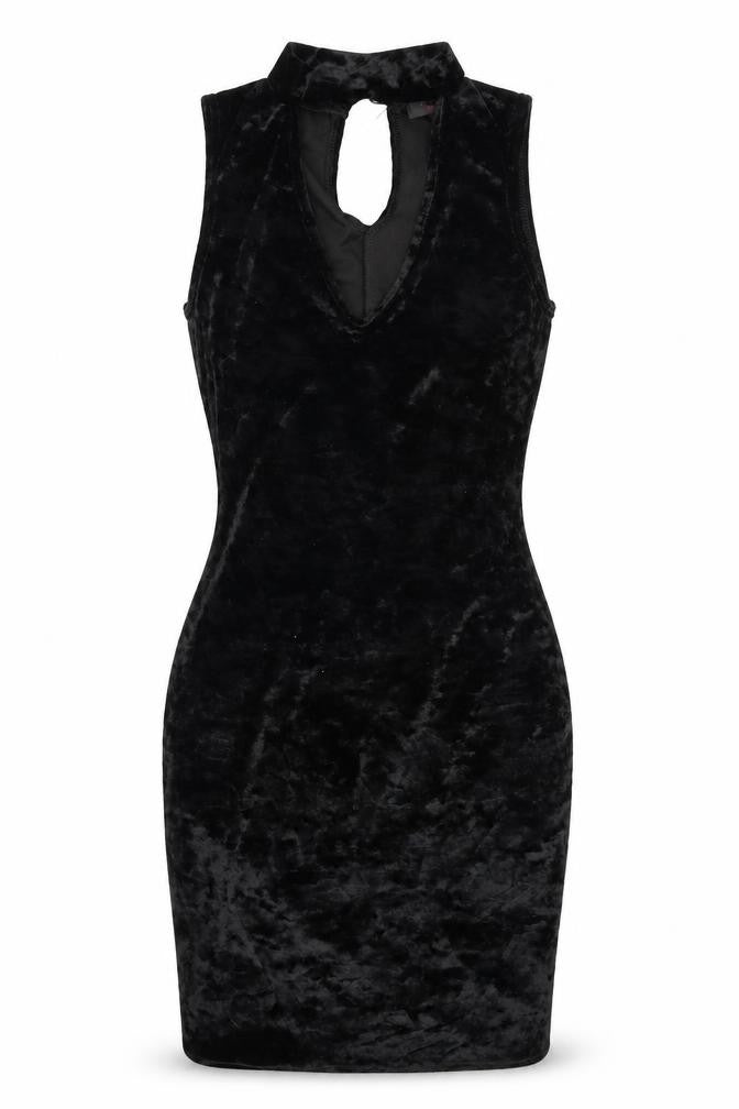 Edge Womens Black  Velour Bodycon  Size 8
