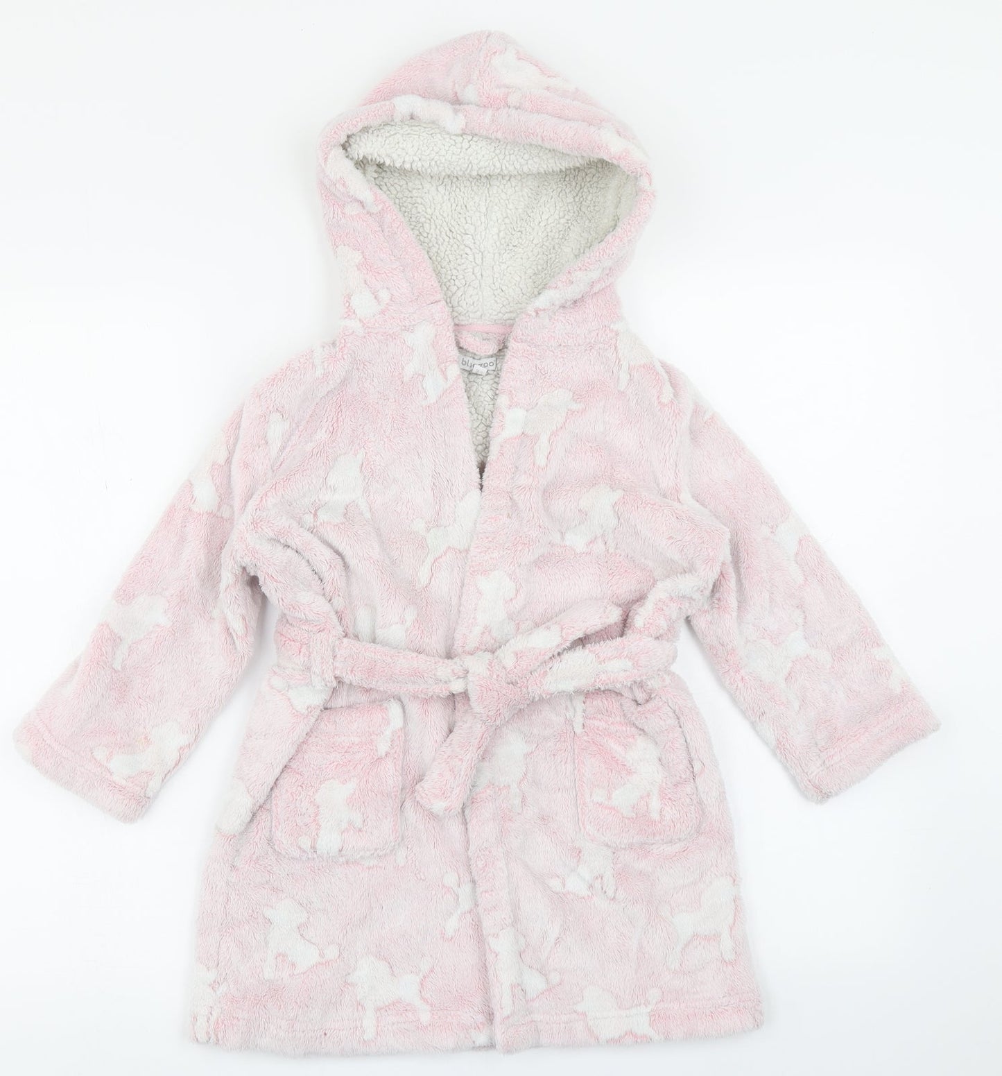 Bluezoo Girls Pink Camouflage  Top Robe Size 4-5 Years  - Dog Print