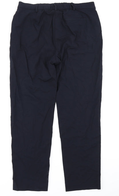 Marks & Spencer Collection Womens Blue   Trousers  Size 14 L26 in
