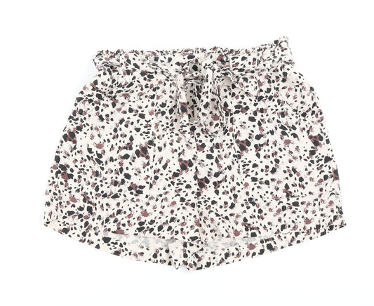 Priamrk Womens Ivory Animal Print  Mom Shorts Size 10