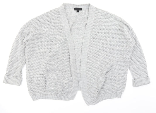 Topshop Womens Grey  Knit Cardigan Jumper Size 10