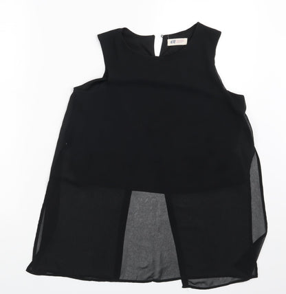 Additional front view of H&M girls’ black basic blouse, size 10-11, years