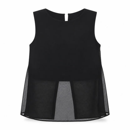 Front view of H&M girls’ black basic blouse, size 10-11, years