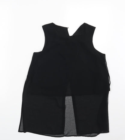 Back view of H&M girls’ black basic blouse, size 10-11, years