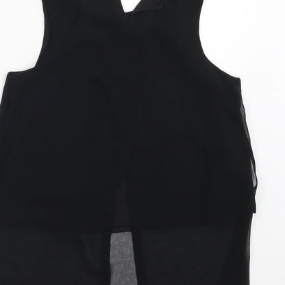 Brand and care label for H&M girls’ black basic blouse, size 10-11, years