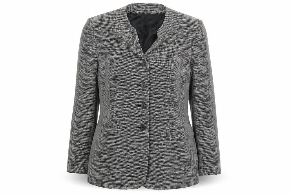Preworn Womens Black Polka Dot  Jacket Blazer Size 12