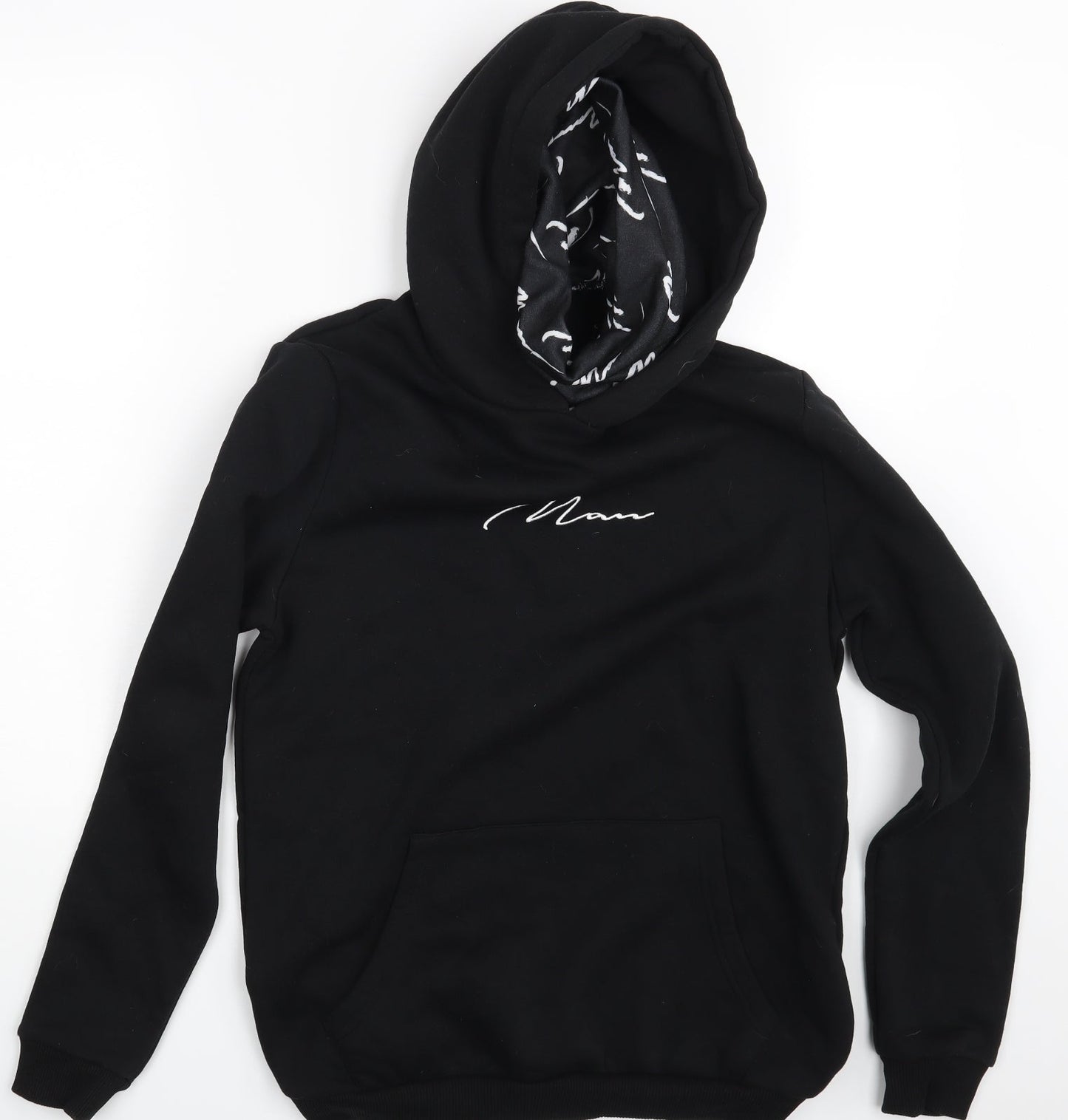Boohoo Mens Black   Pullover Hoodie Size S
