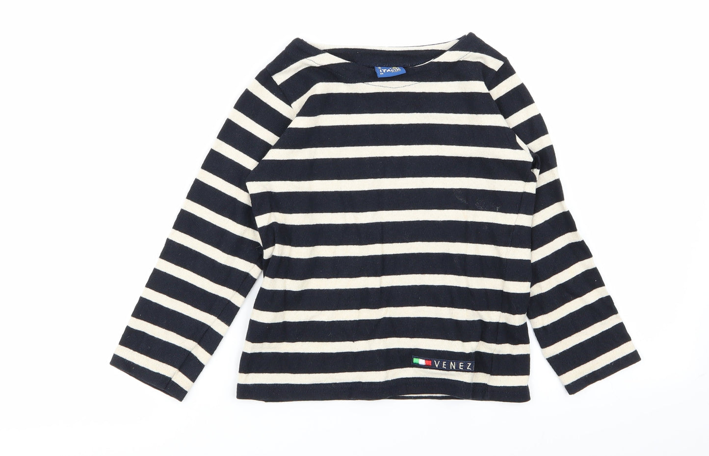 pacia mania Boys Multicoloured Striped  Basic T-Shirt Size M