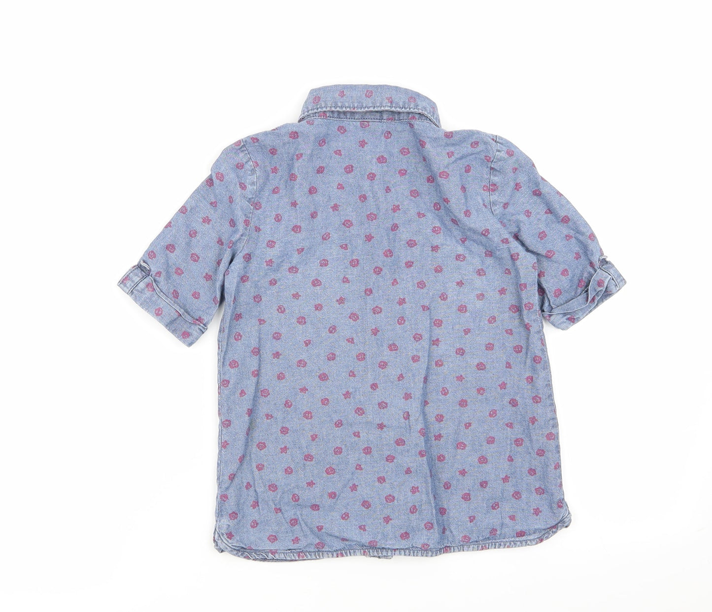 carters Girls Blue Geometric  Basic Button-Up Size 5 Years