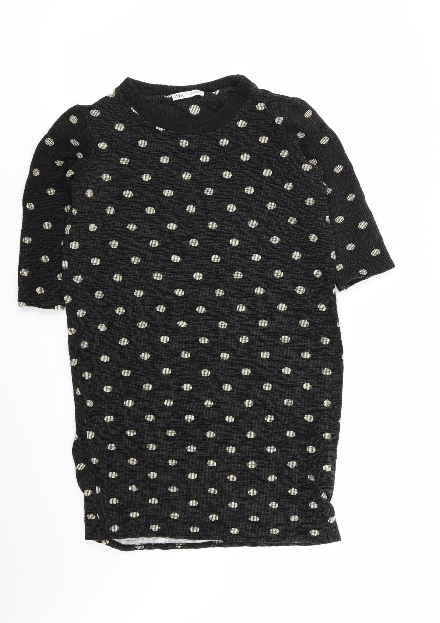 Zara Womens Black Polka Dot  Jumper Dress  Size M