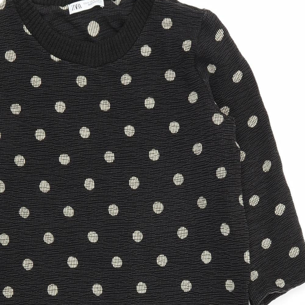 Zara Womens Black Polka Dot  Jumper Dress  Size M