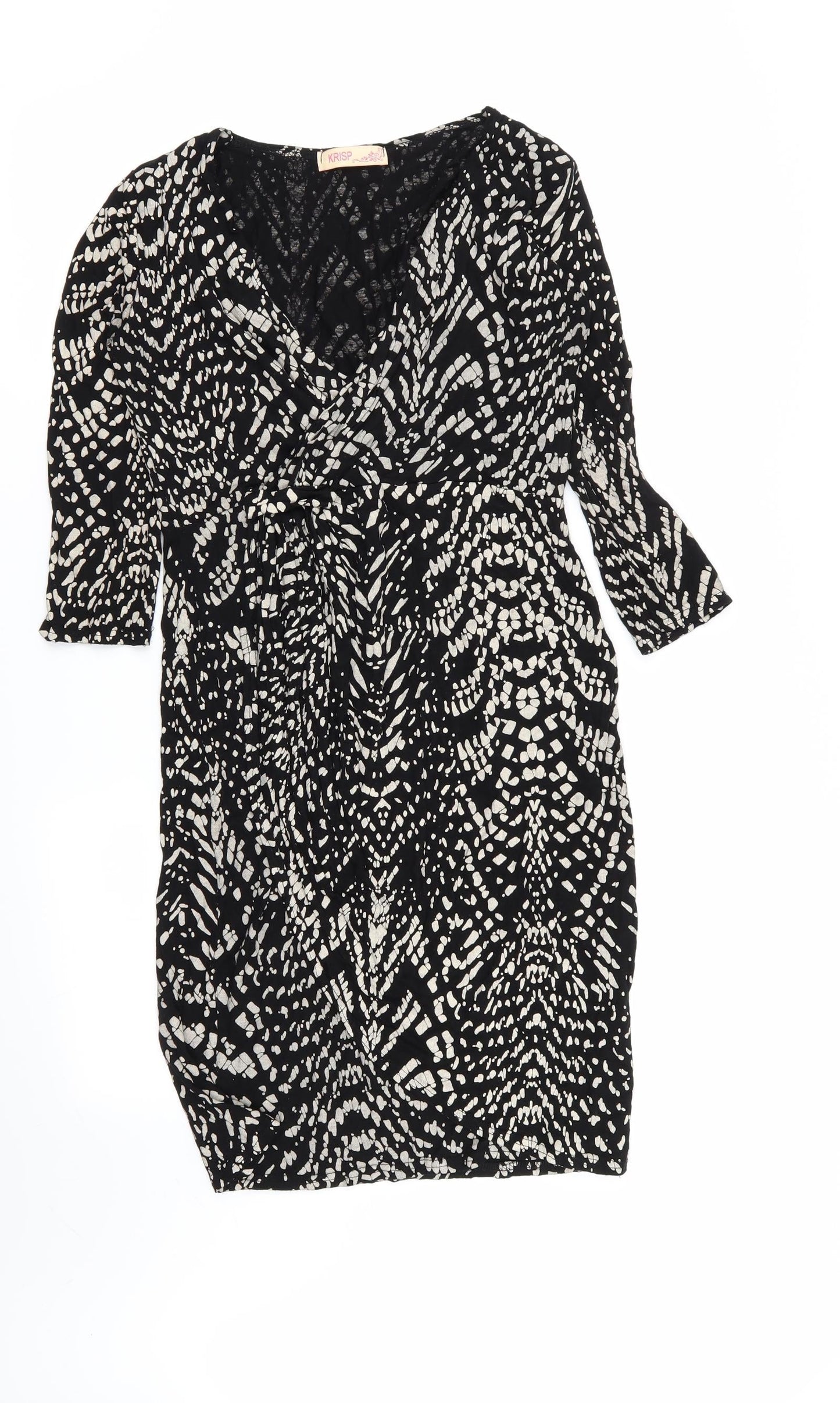 Krisp Womens Multicoloured Geometric  A-Line  Size 12