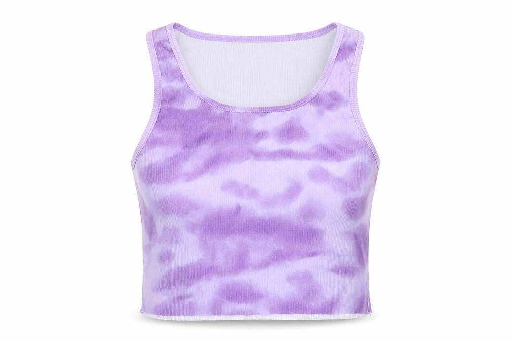 SheIn Womens Purple Geometric  Basic Tank Size L