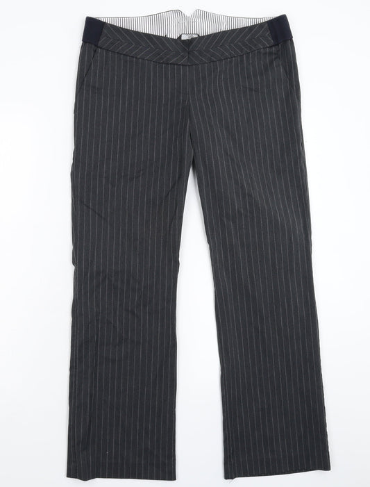 Mothercare Womens Grey Striped  Trousers  Size 34 in L30 in