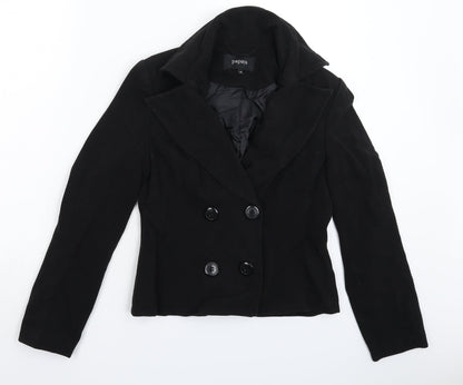 Additional front view of Papaya women’s black jacket blazer, size UK 10