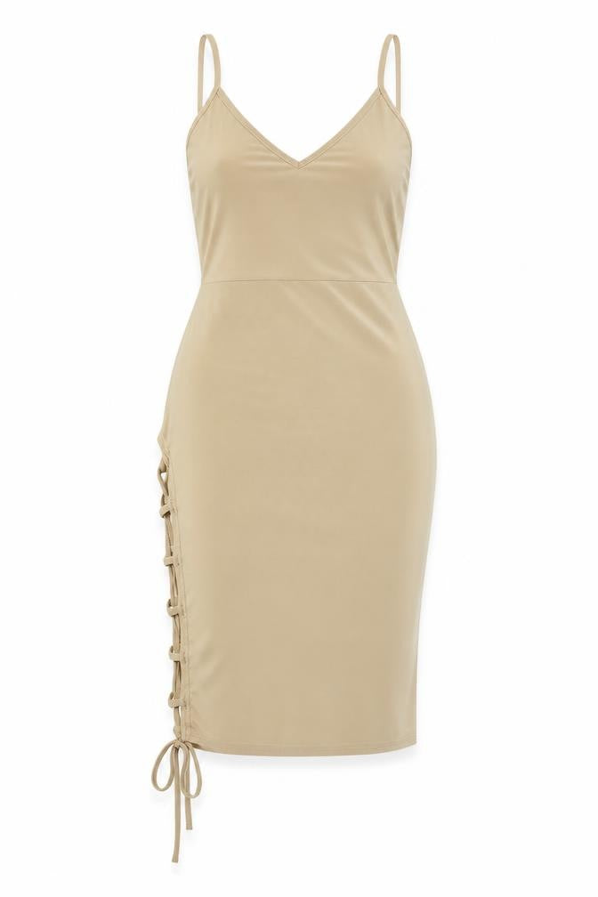 Boohoo Womens Beige Colourblock  A-Line  Size 6