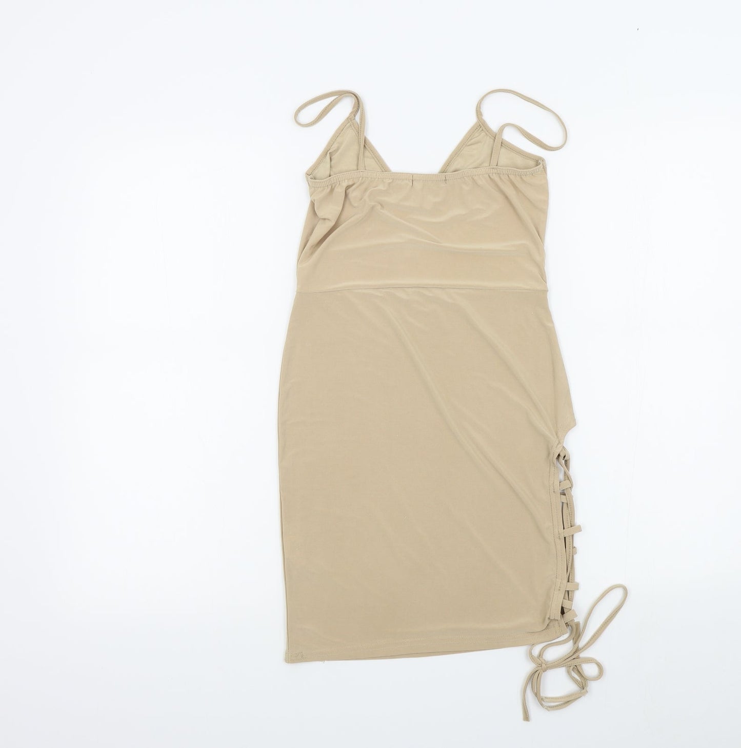 Boohoo Womens Beige Colourblock  A-Line  Size 6