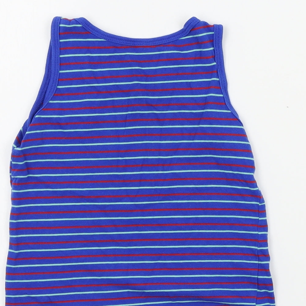 George Boys Blue Striped  Basic T-Shirt Size 4-5 Years