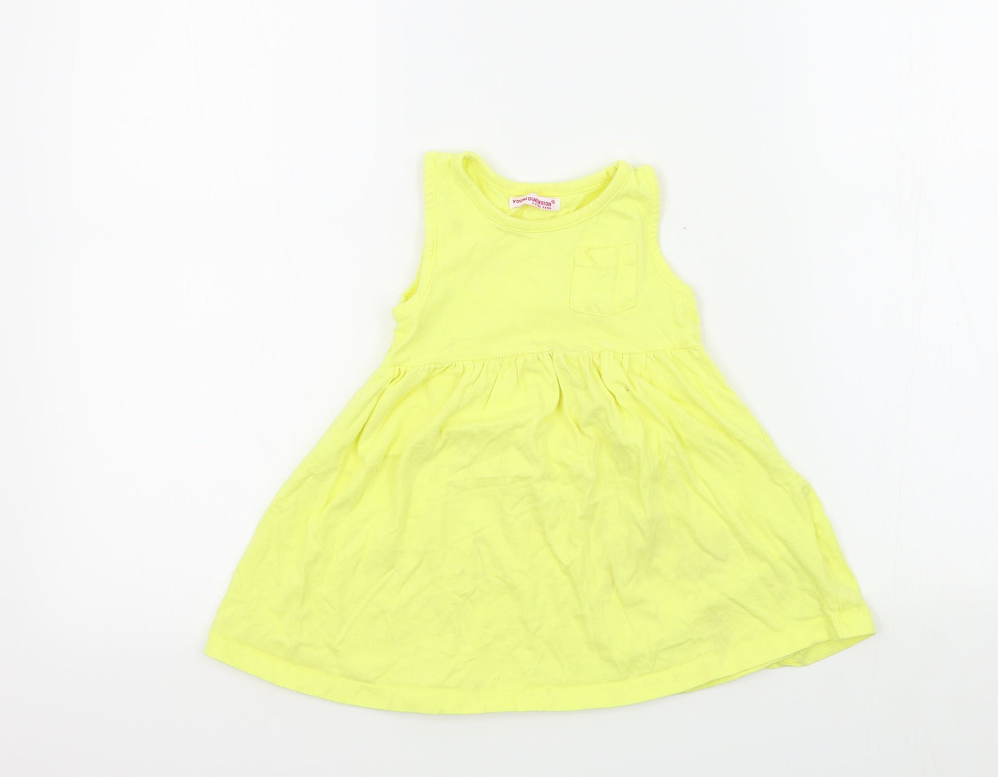 YOUNG DIMENTIONS Girls Yellow   Fit & Flare  Size 2-3 Years